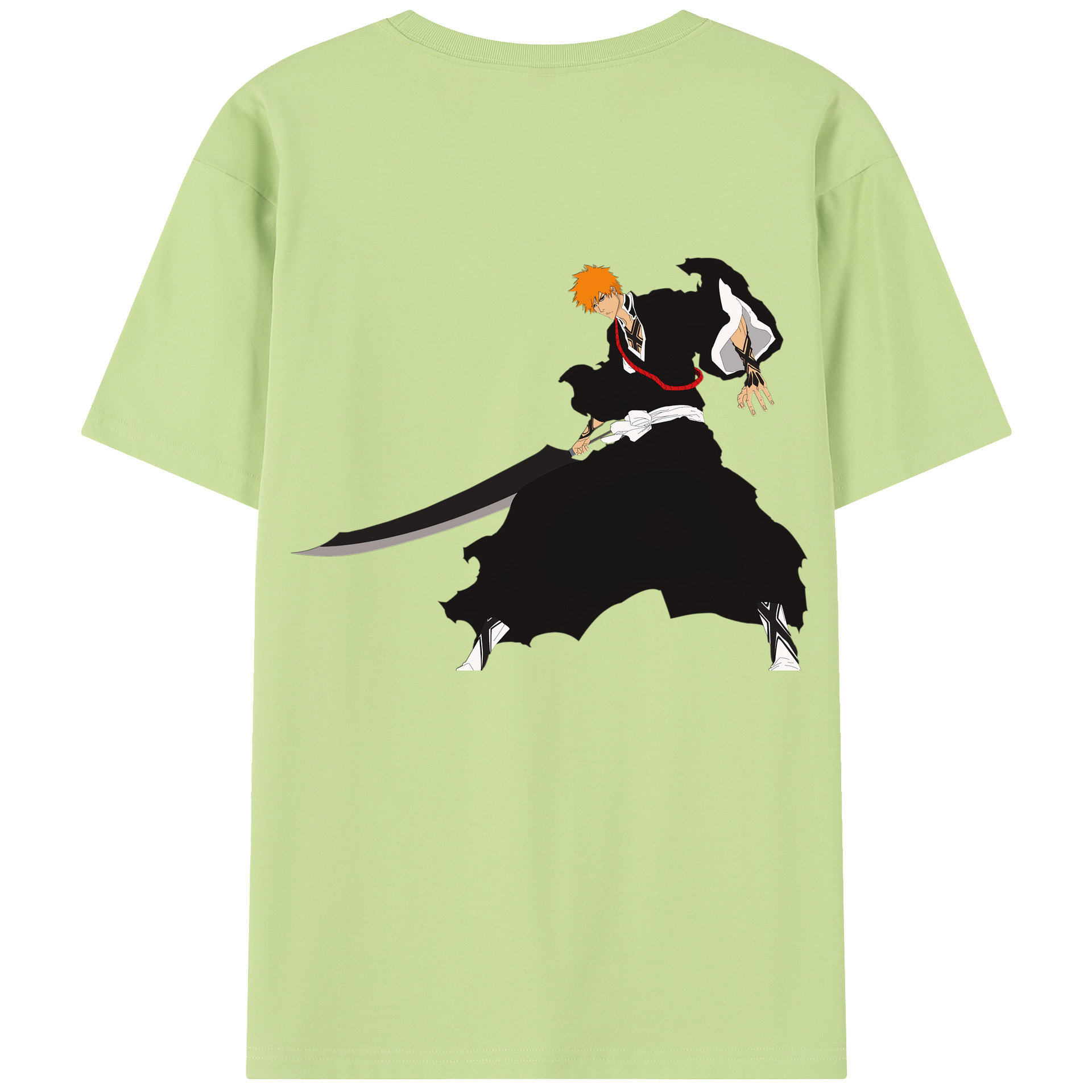 （画像用） ブリーチ 黒崎一護（くろさき いちご）BLEACH Kurosaki Ichigo 綿100％半袖Tシャツ（背面プリント）
